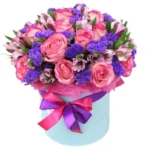 Цветы в коробке Малинка